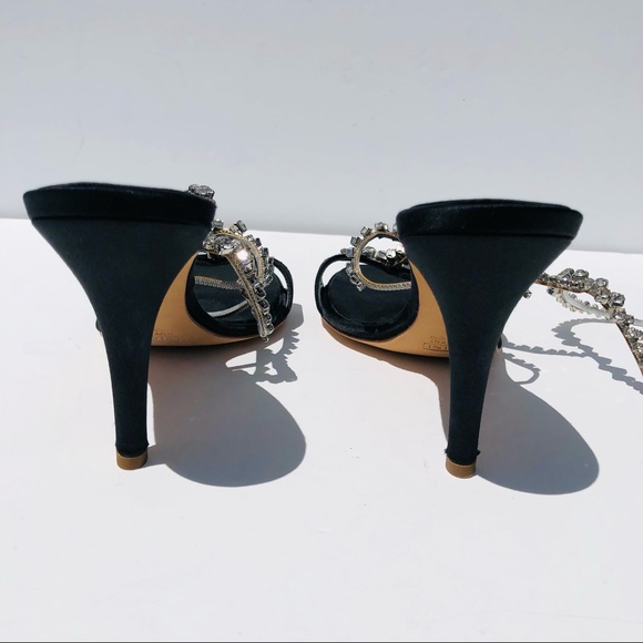 Giuseppe Zanotti black satin high heel with crystals Sz 8 eu 38 never worn - Picture 14 of 14